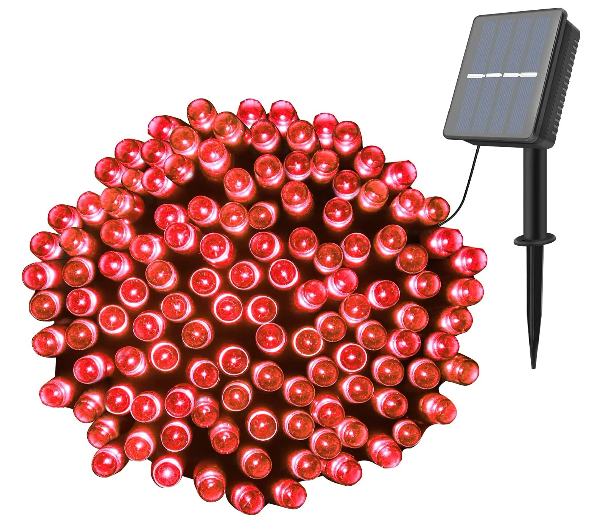 100 Red LED Solar Fairy Lights