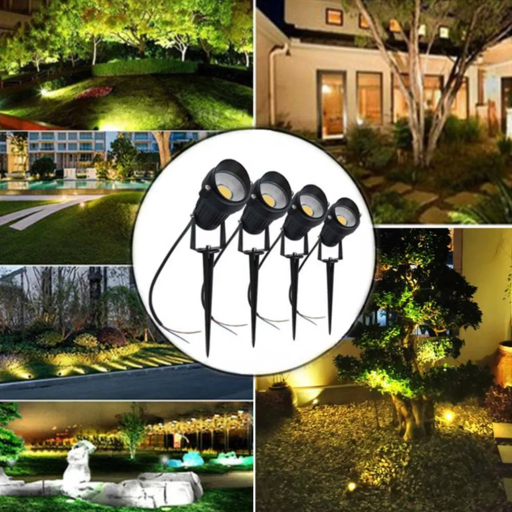 10PCS 5W LED Waterproof Garden Spotlights Warm White 12V