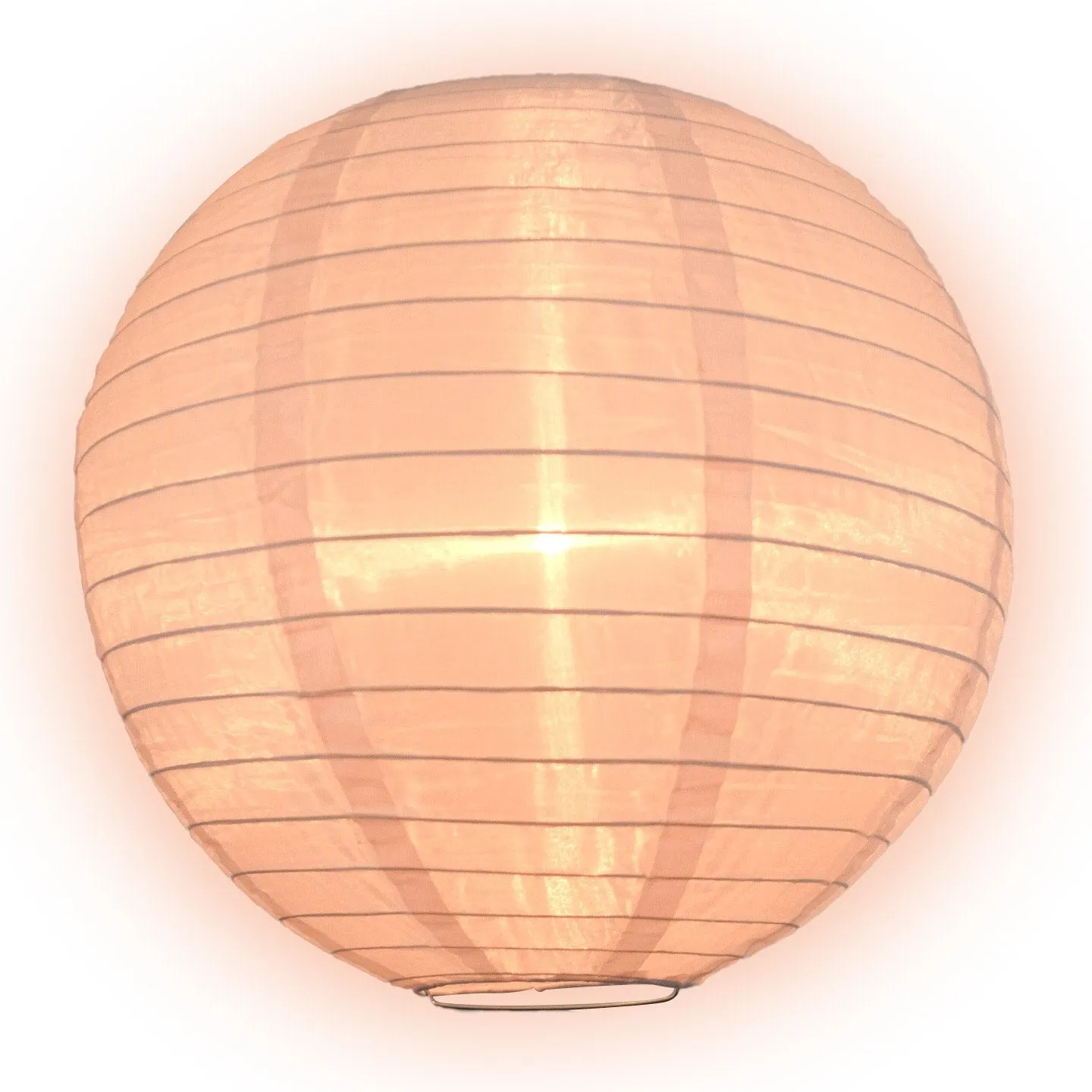 12" Rose Quartz Pink Shimmering Nylon Lantern, Even Ribbing, Durable, Hanging