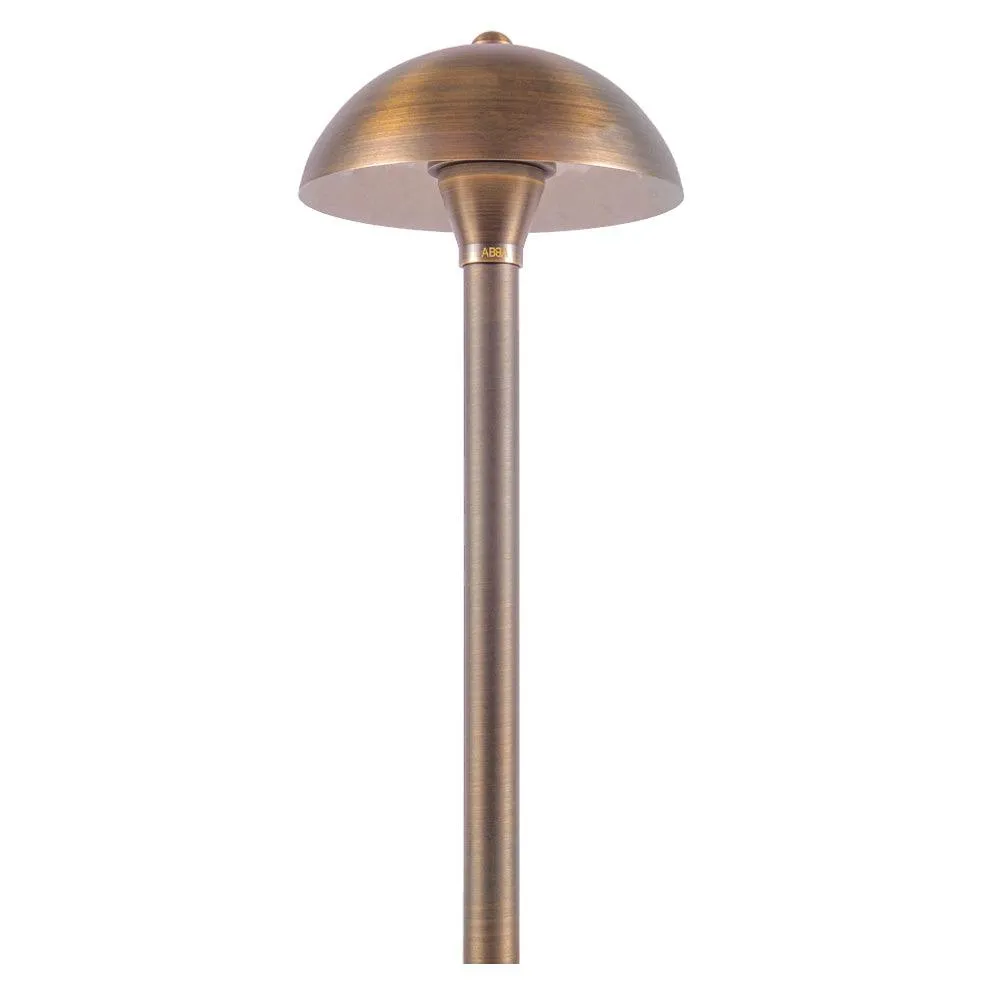 12V Landscape Mushroom LED Path Light 18" 3W 3000K Brass