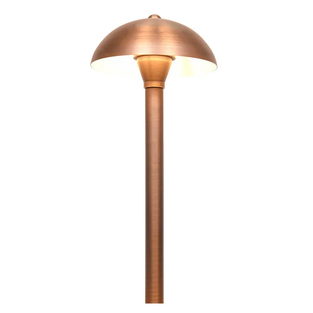 12V Landscape Mushroom LED Path Light 18" 3W 3000K Brass