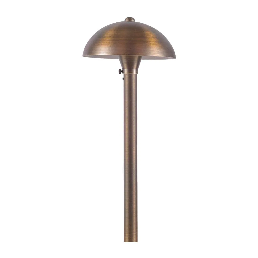 12V Landscape Mushroom LED Path Light 18" 3W 3000K Brass