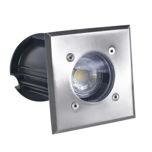 12V LED Landscape In-Ground Well Light Square Flat Face Stainless Steel