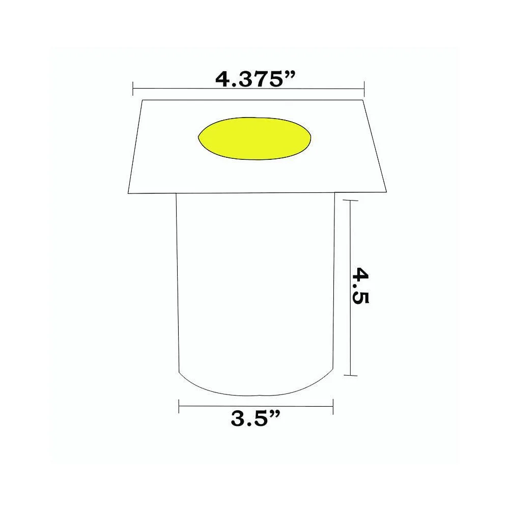 12V LED Landscape In-Ground Well Light Square Flat Face Stainless Steel