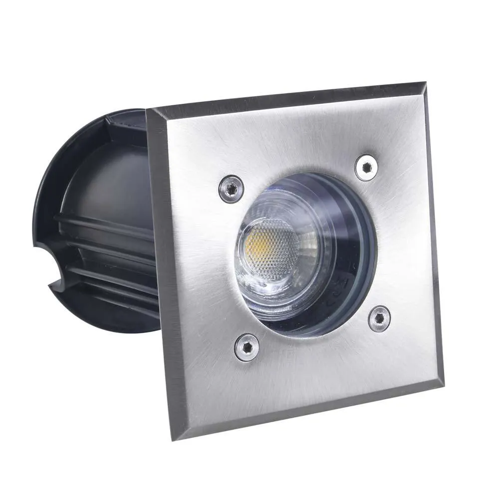 12V LED Landscape In-Ground Well Light Square Flat Face Stainless Steel