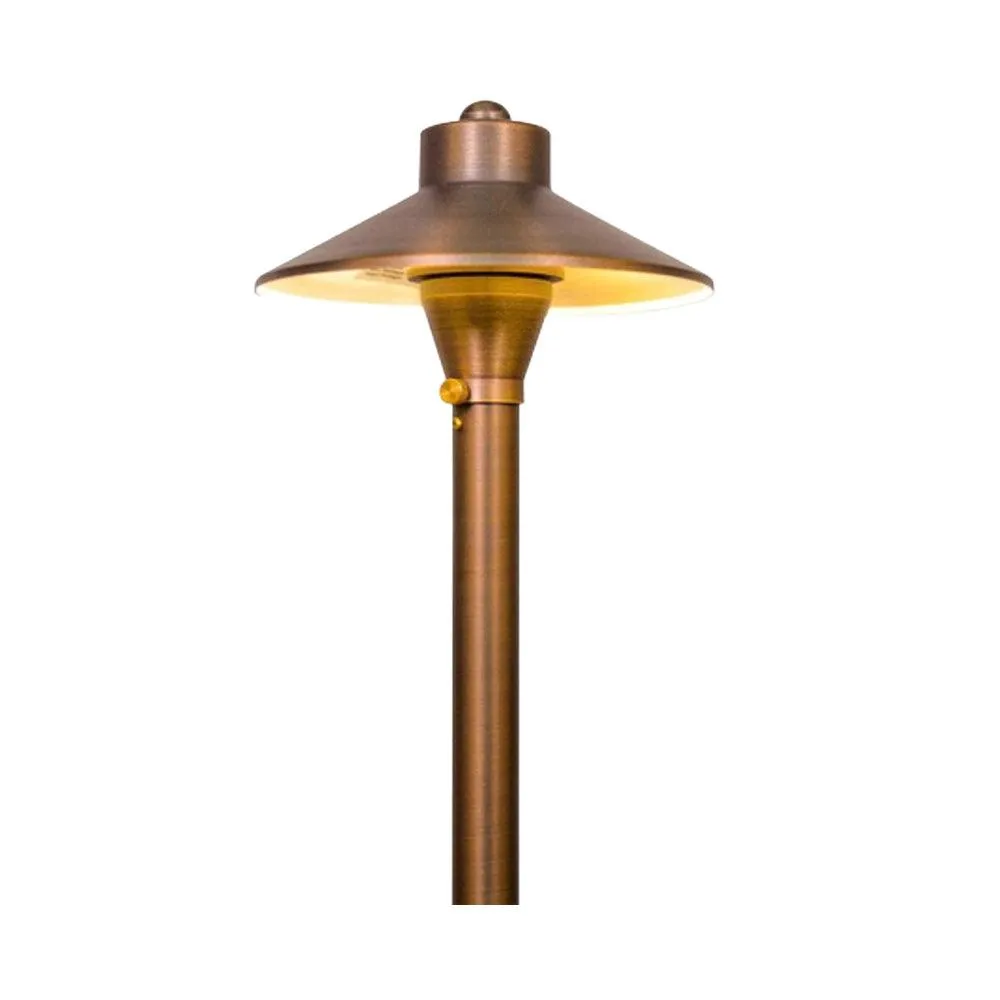 12V LED Landscape Mushroom Path Light 20.75" Natural Brass