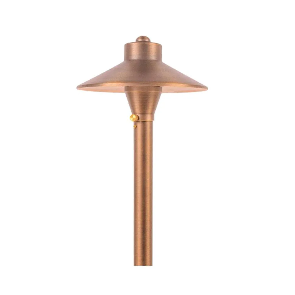 12V LED Landscape Mushroom Path Light 20.75" Natural Brass