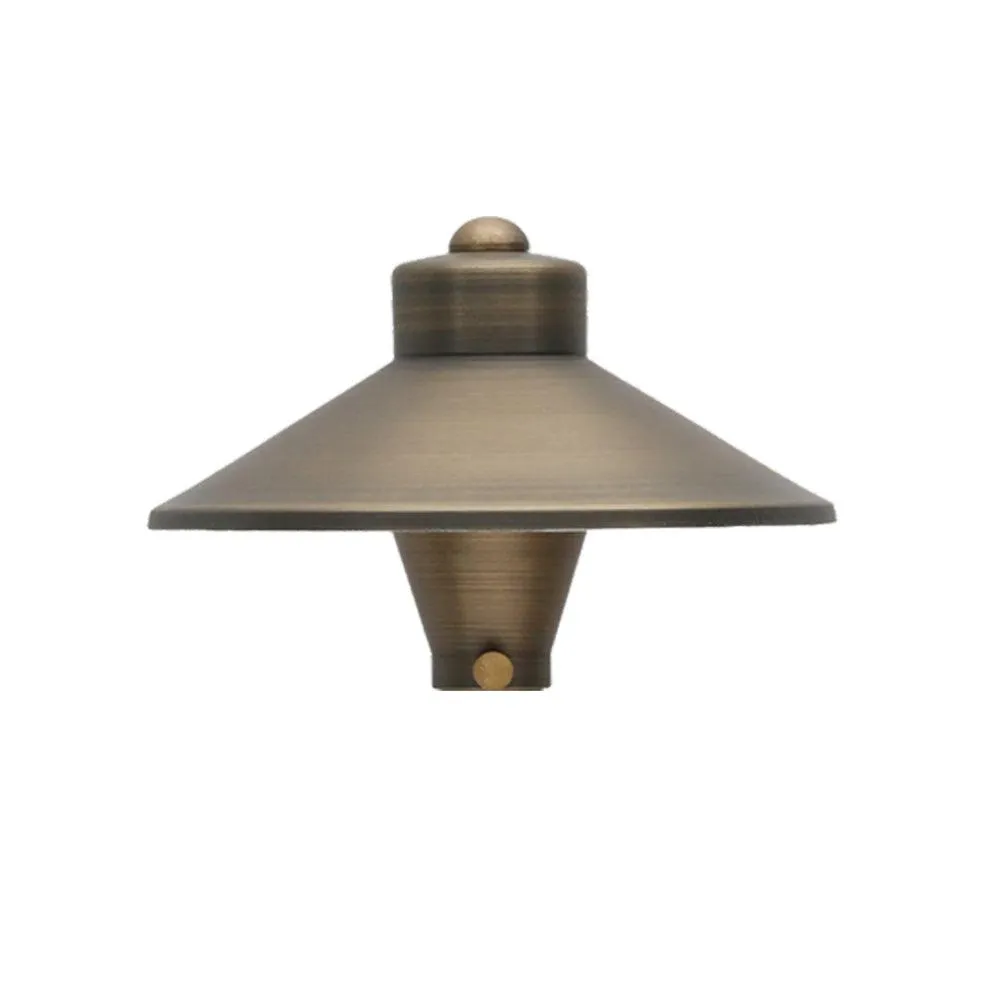 12V LED Landscape Mushroom Path Light 20.75" Natural Brass