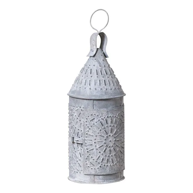 15-Inch Primitive Lantern in Weathered Zinc