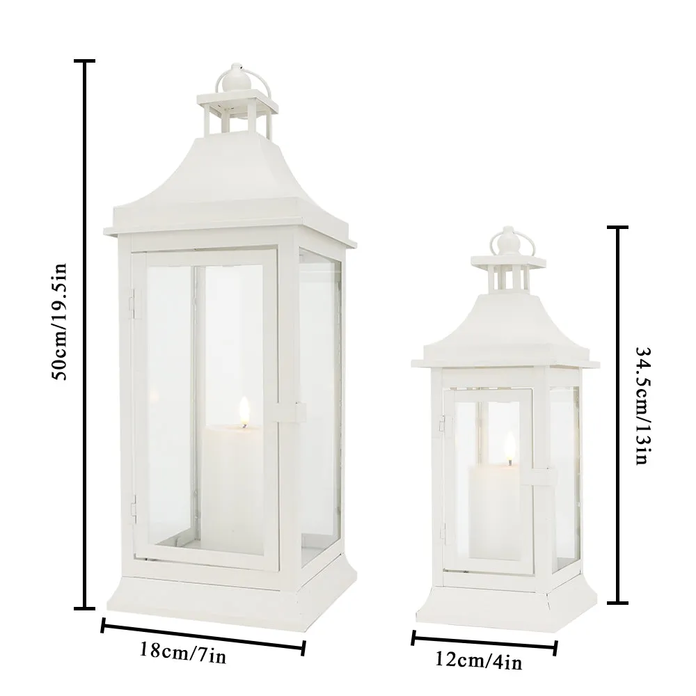 19.5''&13''Tall Set of 2 Outdoor Candle Lanterns