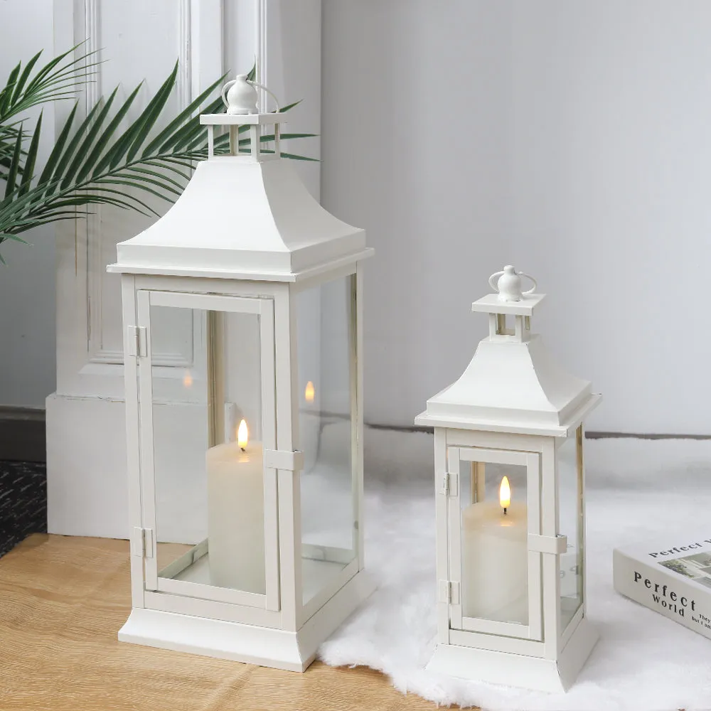 19.5''&13''Tall Set of 2 Outdoor Candle Lanterns