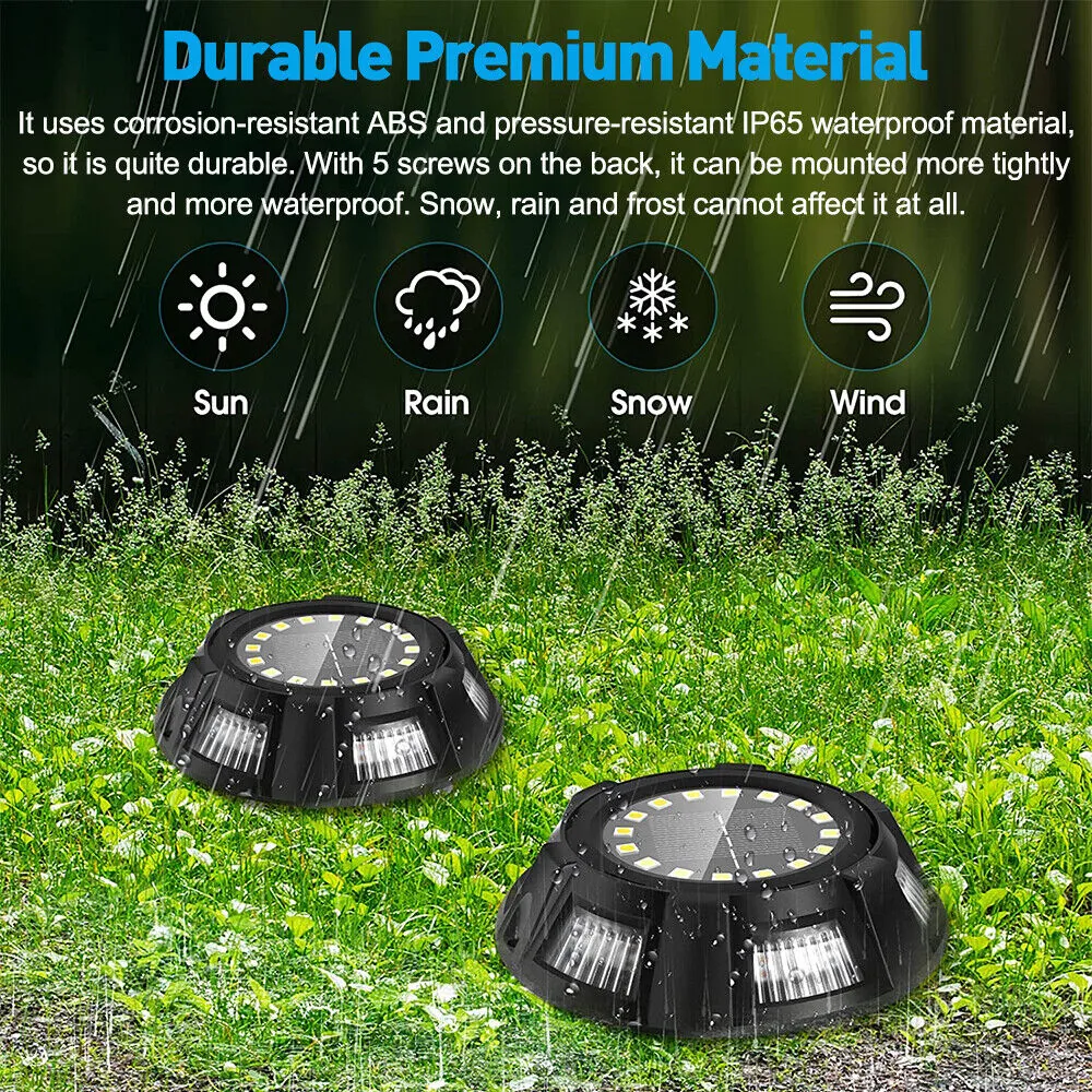 22 LED Solar Garden Lawn Path Ground Lights-4 Pack