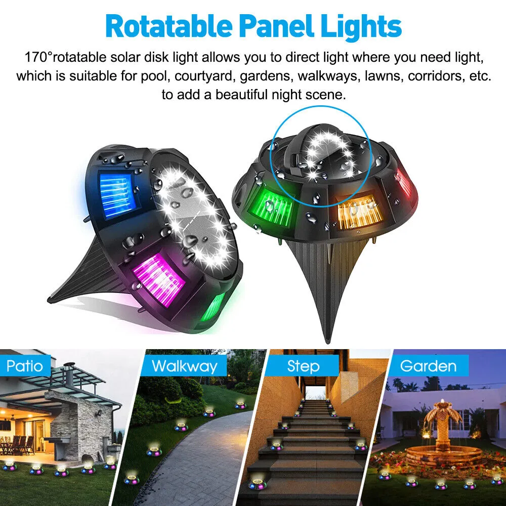 22 LED Solar Garden Lawn Path Ground Lights-4 Pack