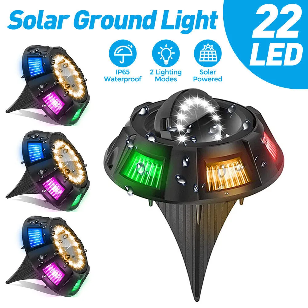 22 LED Solar Garden Lawn Path Ground Lights-4 Pack