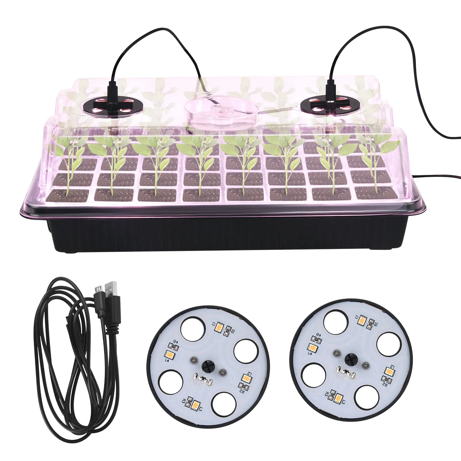 2Pcs Plant LED Lights - Seed Starter Trays & Nursery Pots for Indoor Gardening