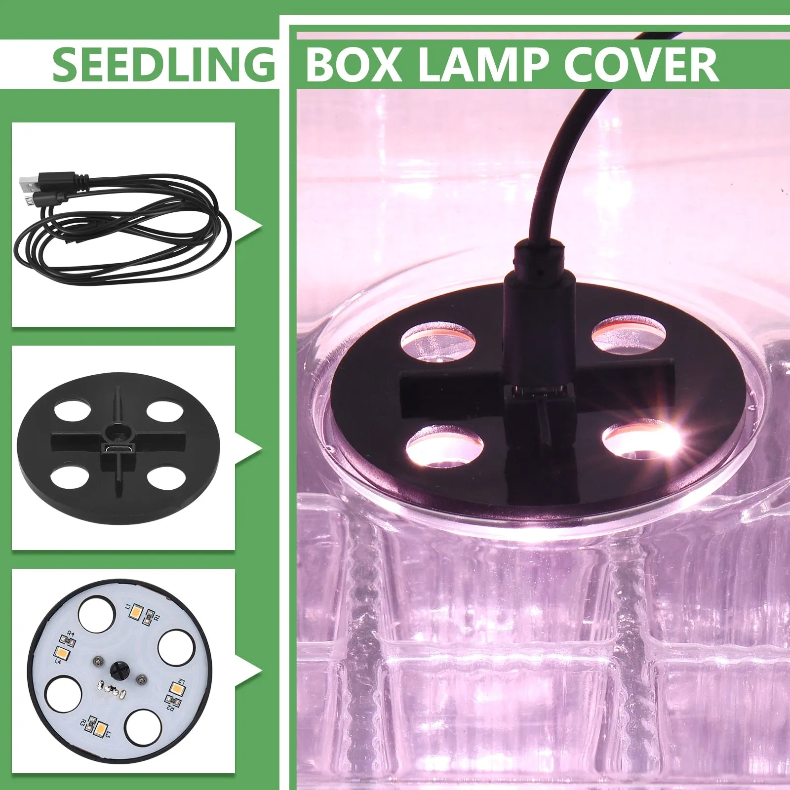 2Pcs Plant LED Lights - Seed Starter Trays & Nursery Pots for Indoor Gardening