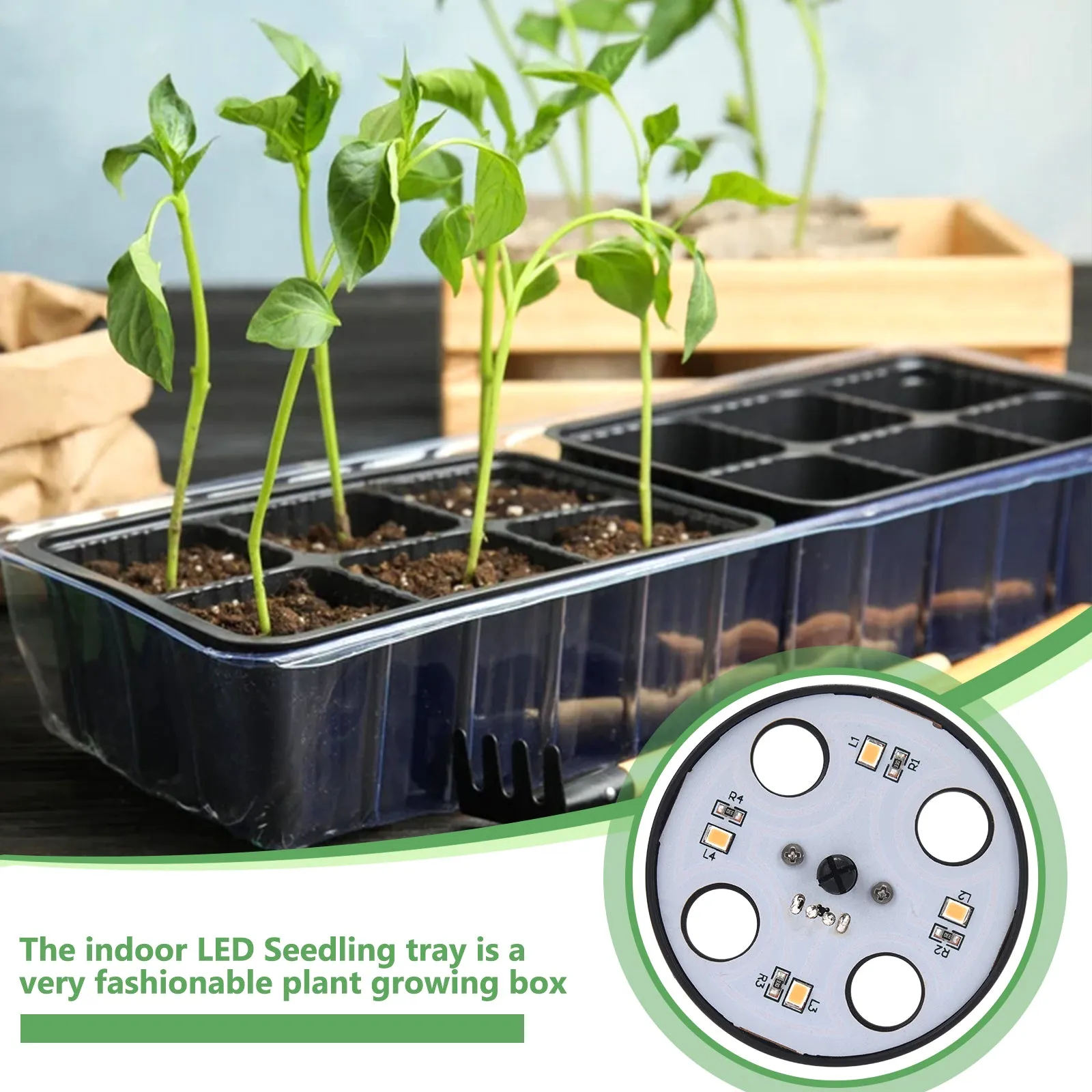 2Pcs Plant LED Lights - Seed Starter Trays & Nursery Pots for Indoor Gardening