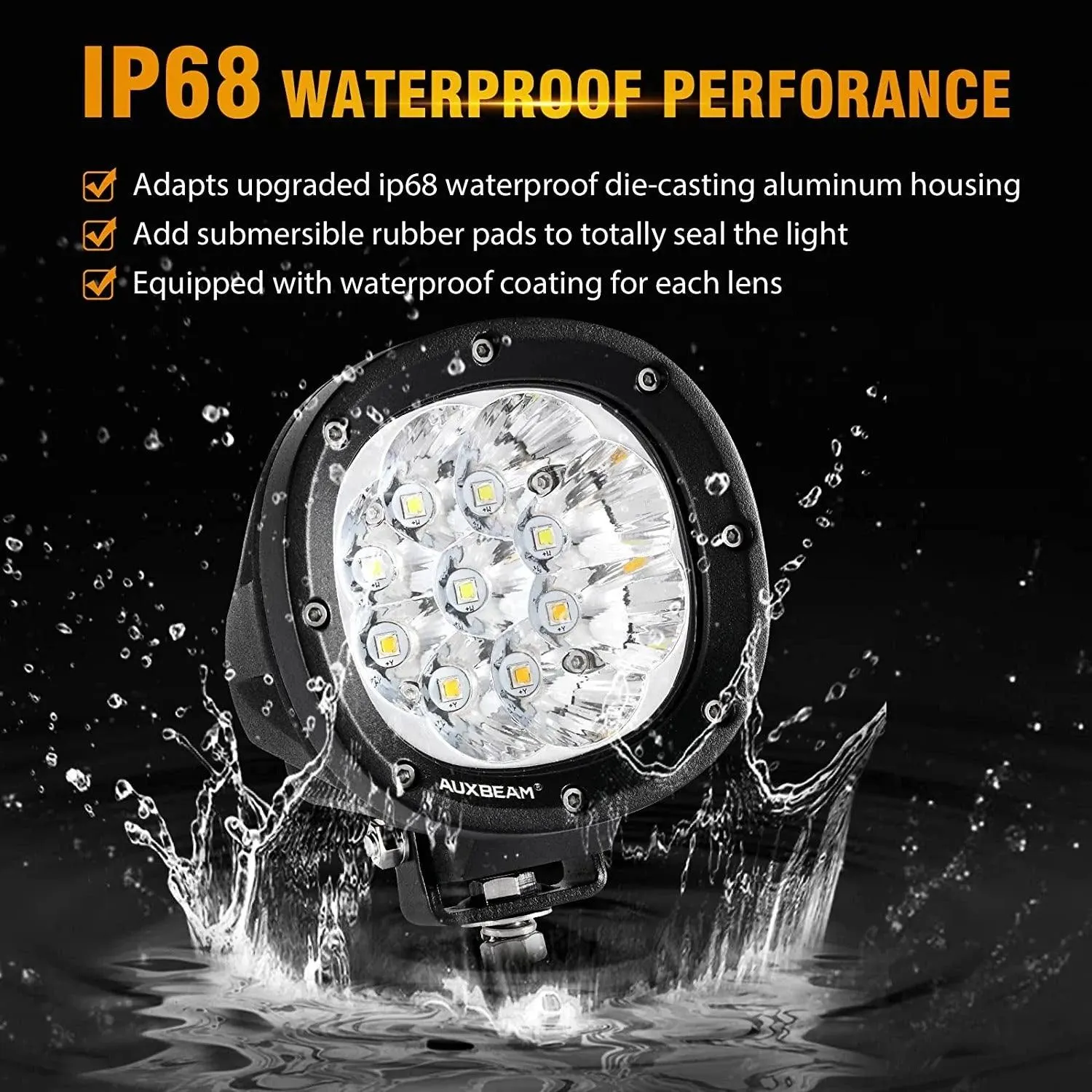 4 Inch White&Amber 6 Modes With Wiring Harness LED Pod Lights