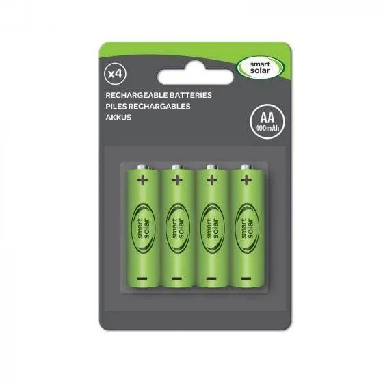 4 Pack AA 600mAh Batteries for use with Smart Solar lighting.