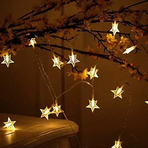 40 LED 14ft Star String Lights - Battery Operated - Warm White - 1 Pack