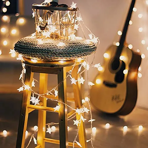 40 LED 14ft Star String Lights - Battery Operated - Warm White - 1 Pack