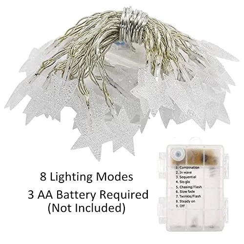 40 LED 14ft Star String Lights - Battery Operated - Warm White - 1 Pack