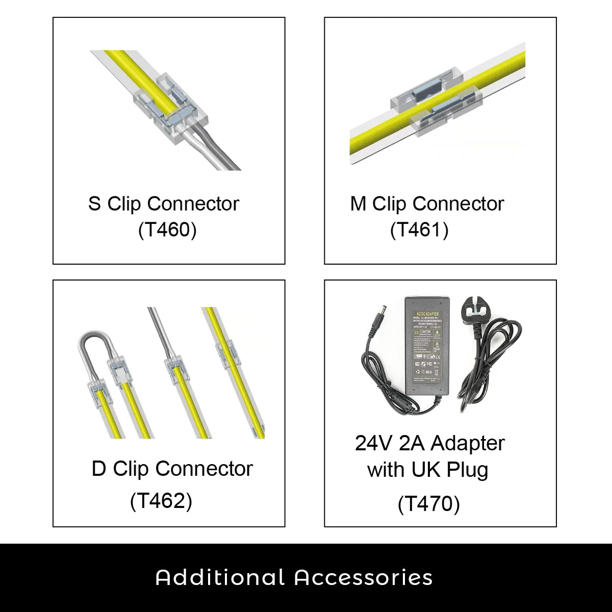 5 Meter 24V LED COB Strip 3000K IP65 (Power Supply Not Included)