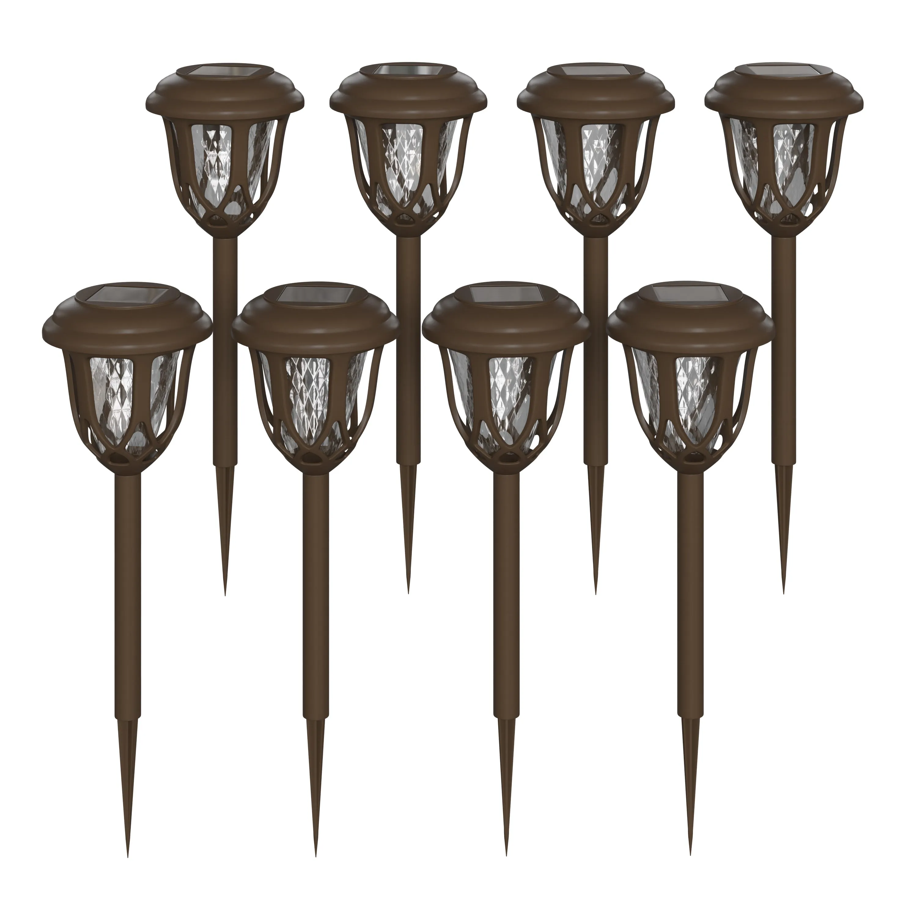 8 Pack Brown LED Solar Lights DN-SL114-8-BR-GG