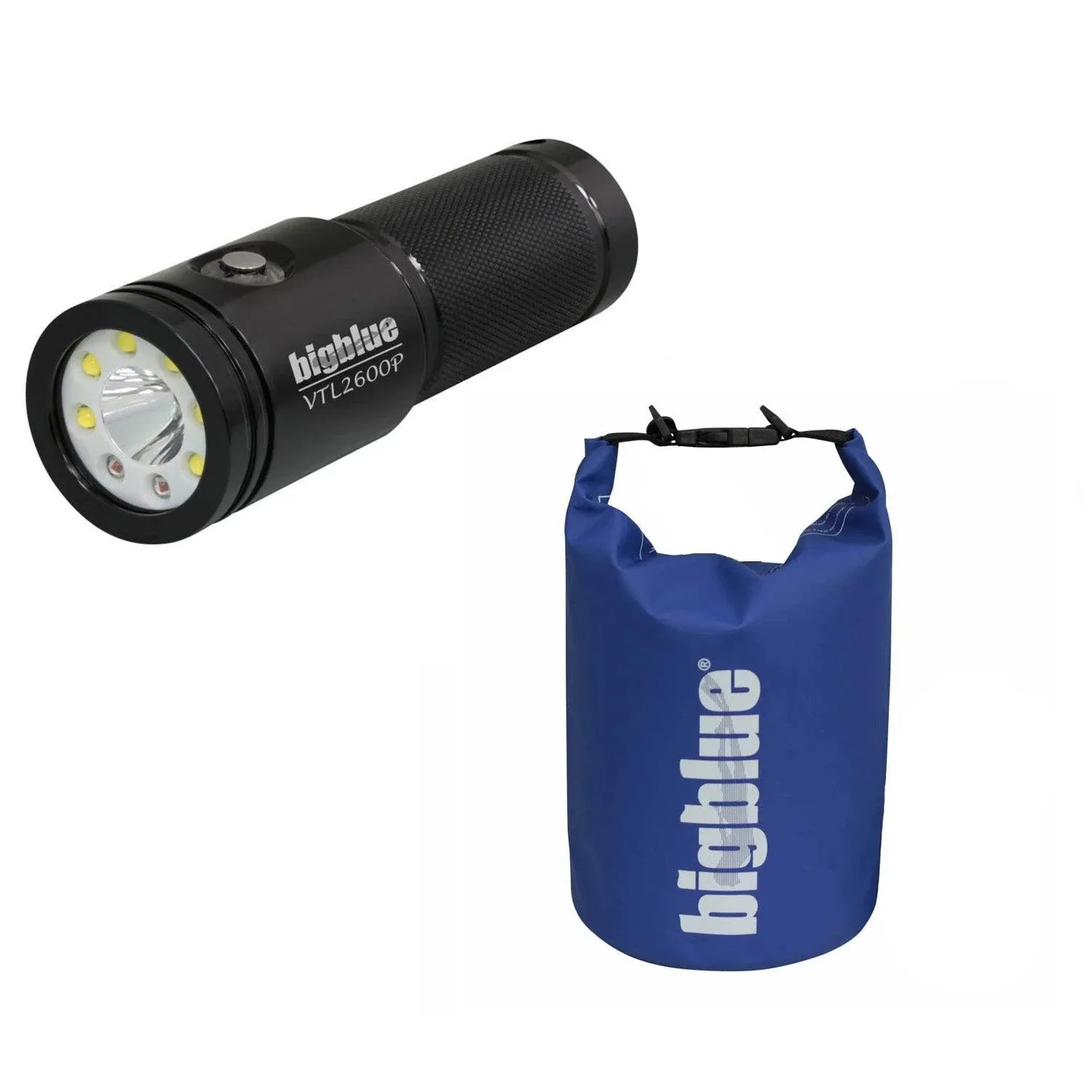 BigBlue 2600 Lumen Wide Beam   1000 Lumen Spot Beam - Glossy Black