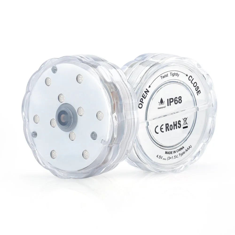 Button Control LED Submersible Lights(2 Pack)