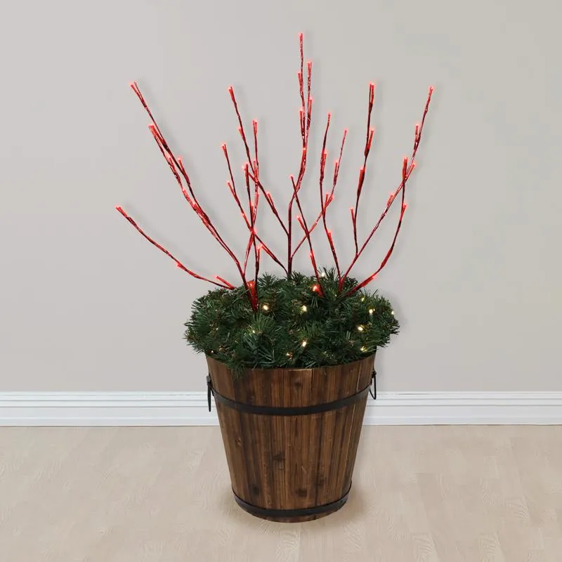 Celebrations LED Red Lighted Red Twigs 32 in. Yard Decor