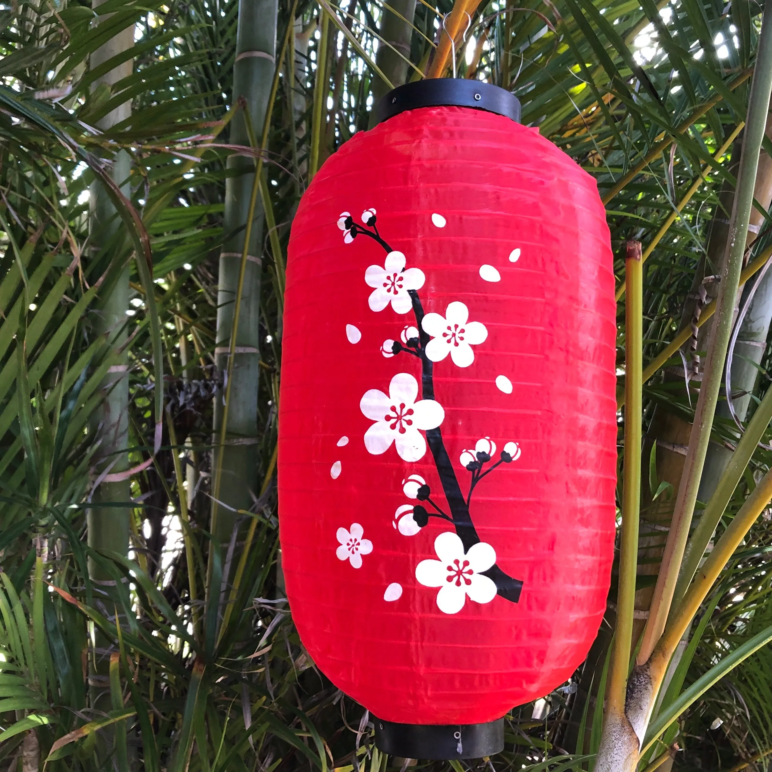 Cherry Blossom Lanterns 25cm x 45cm - Red Nylon 2 PACK