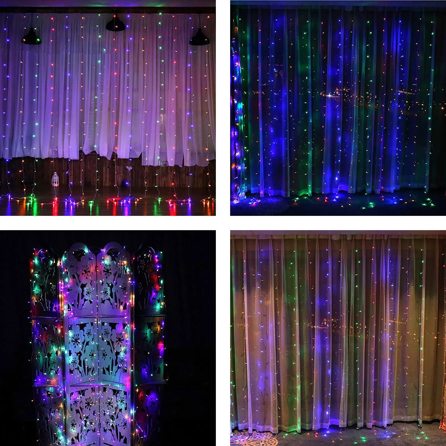 Curtain Lights 9.8x6.6 Feet 224 LED String Lights Fairy String Lights for Wedding Party Home Garden Indoor Outdoor Wall Backdrops Decorations Waterproof UL Safety Standard