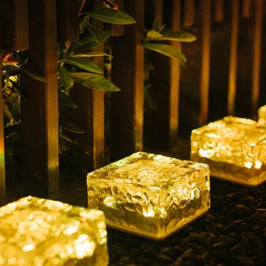 Garden Solar Ice Cube Charming Glass Brick Lights