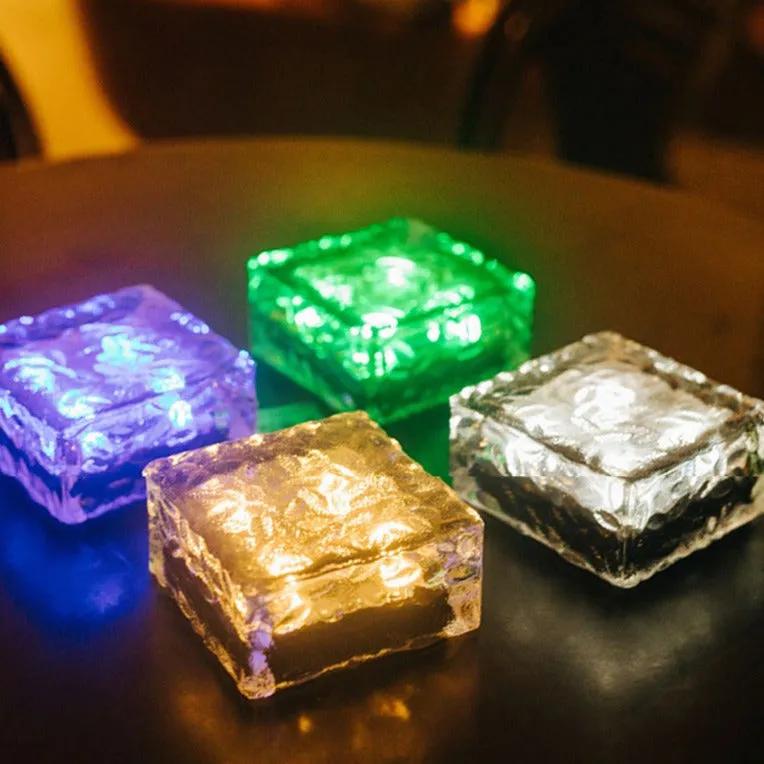 Garden Solar Ice Cube Charming Glass Brick Lights