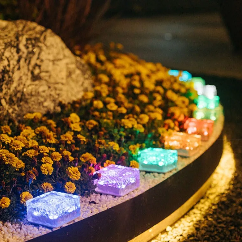 Garden Solar Ice Cube Charming Glass Brick Lights