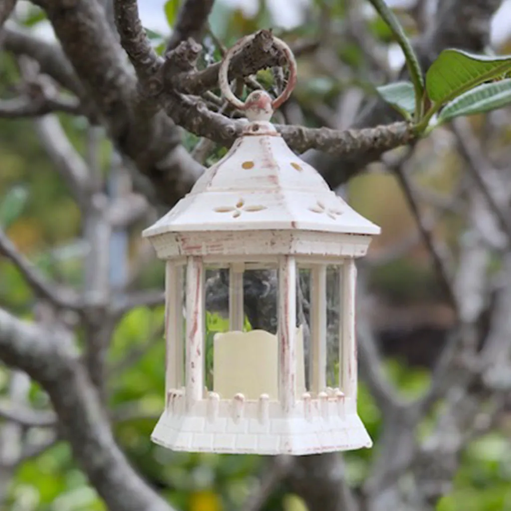 Hexagon Lantern with LED Candle