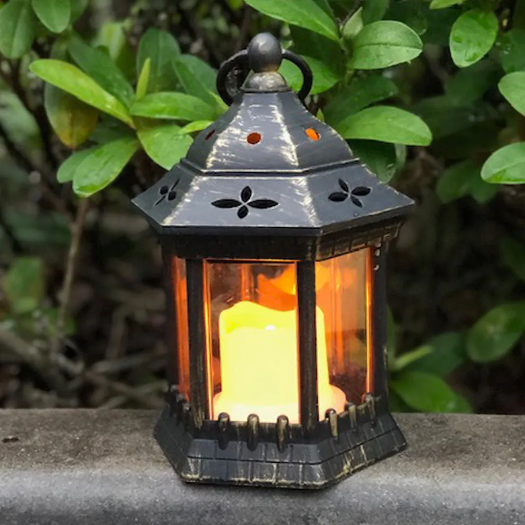 Hexagon Lantern with LED Candle