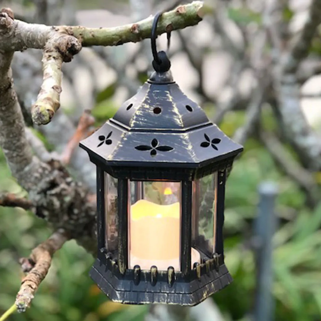 Hexagon Lantern with LED Candle