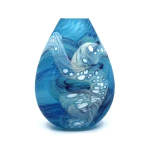 Huka Falls Volcanic Teardrop Glass Vase - Blue