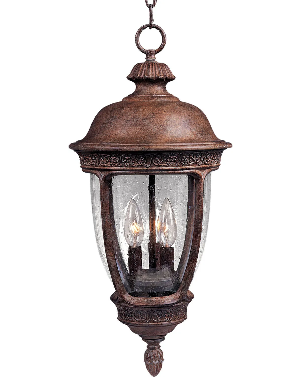 Knob Hill Cast 3-Light Outdoor Hanging Lantern in Sienna