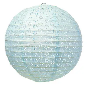 Large Eyelet Paper Lantern - Light Blue