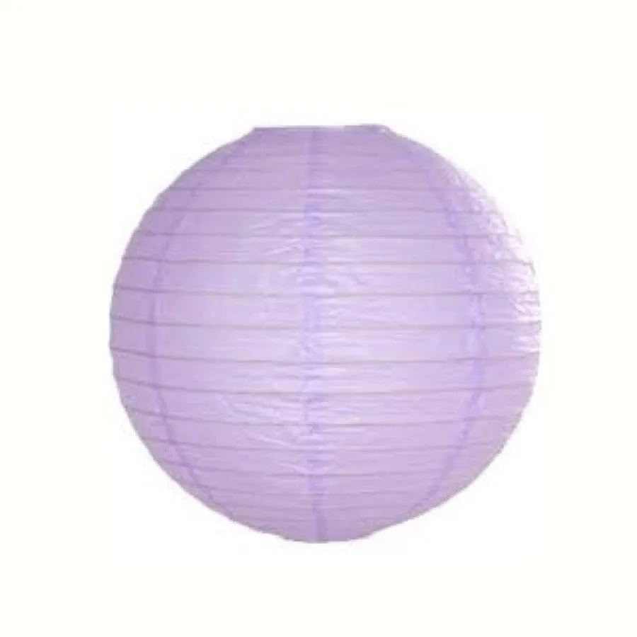 Lavender Round paper lantern with LED light / no led light