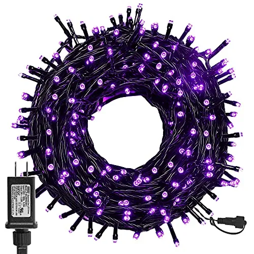 LED String Lights - Plug-in - 8 Modes - Purple - 99 ft