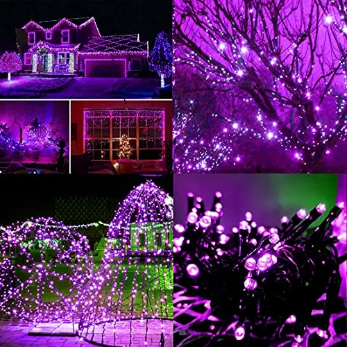 LED String Lights - Plug-in - 8 Modes - Purple - 99 ft