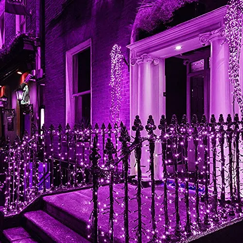 LED String Lights - Plug-in - 8 Modes - Purple - 99 ft