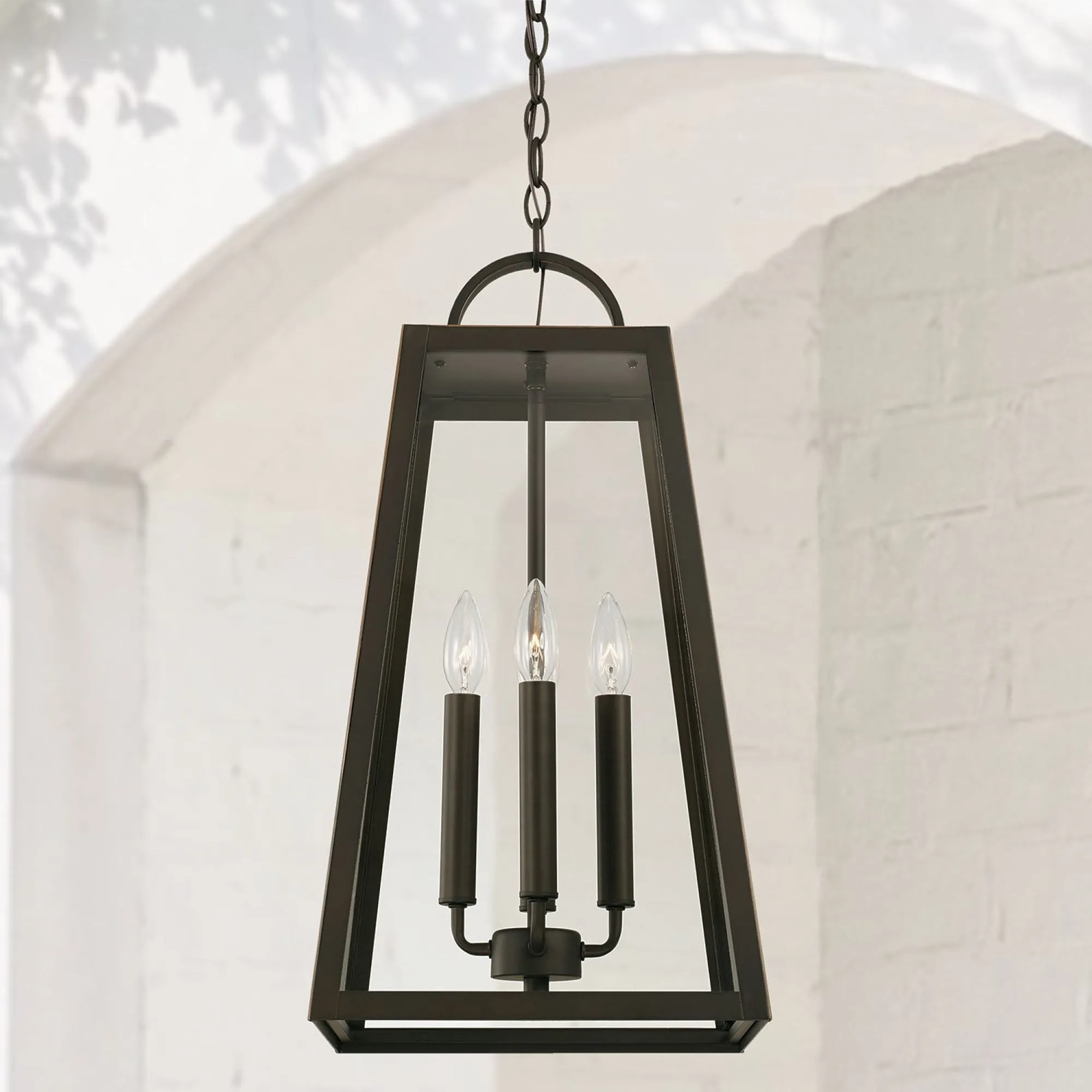 Leighton - Coastal Outdoor Hanging Lantern - Oiled Bronze