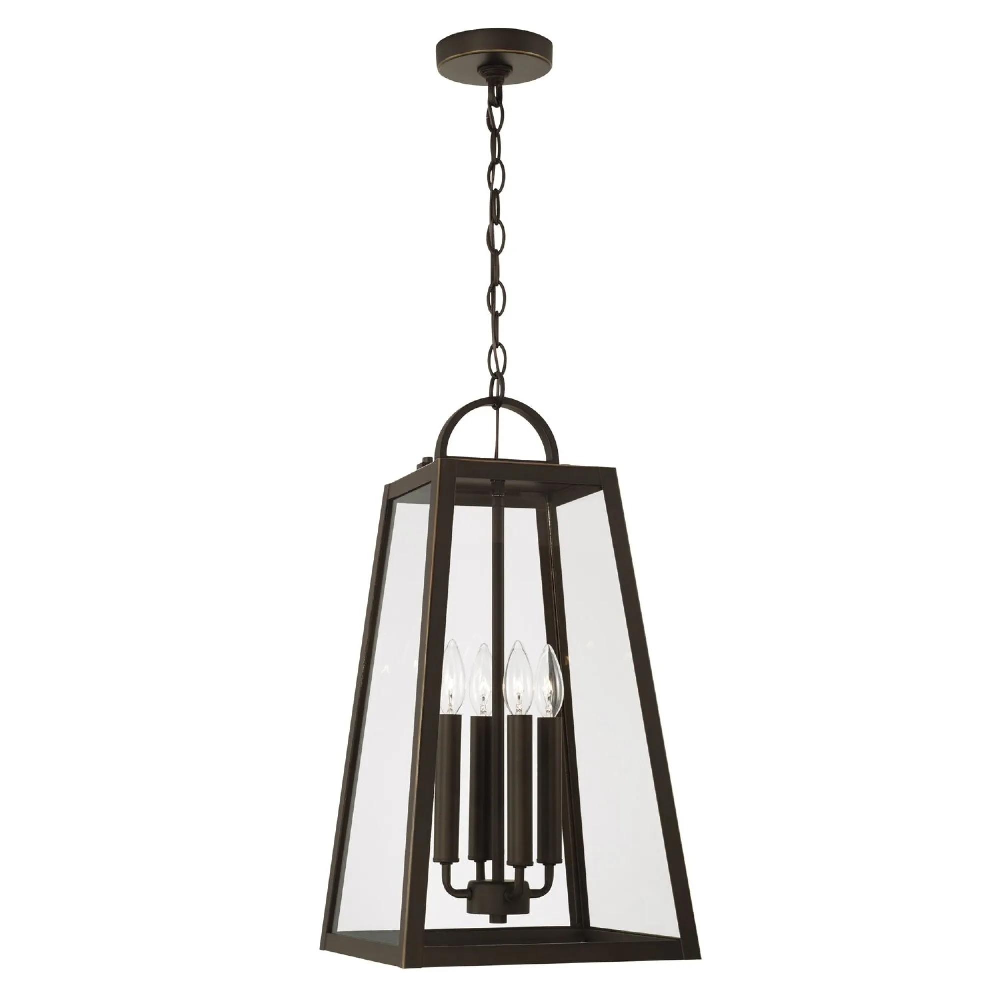 Leighton - Coastal Outdoor Hanging Lantern - Oiled Bronze