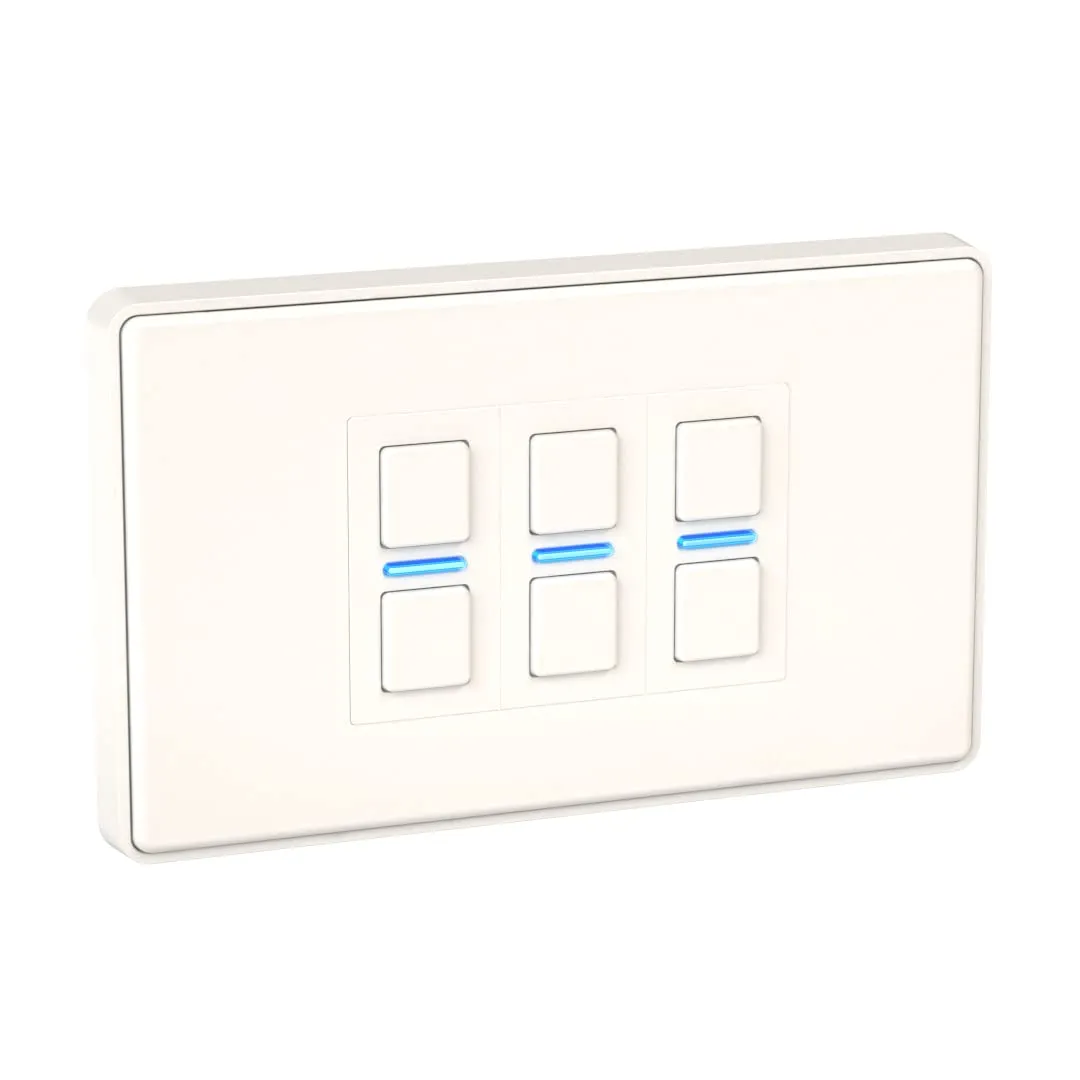 Lightwave LP23MK2 Smart Dimmer with Energy Monitoring, 3 Gang, White Works with Alexa, Google Assistant, HomeKit. iOS & Android Compatible