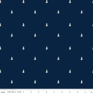 Love You S’more Trees Navy Cotton Yardage by Gracey Larson | Riley Blake Designs